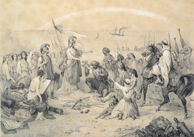 Verovering en Beschaving, allegorie van de Franse invasie van Algerije op 5 juli 1830 door Victor Adam